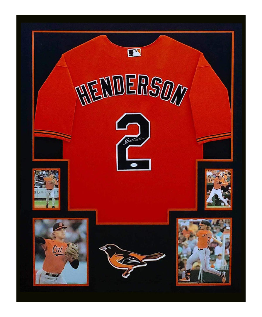 Gunnar Henderson Autographed Jersey Framed Baltimore Orioles 35x43 JSA COA