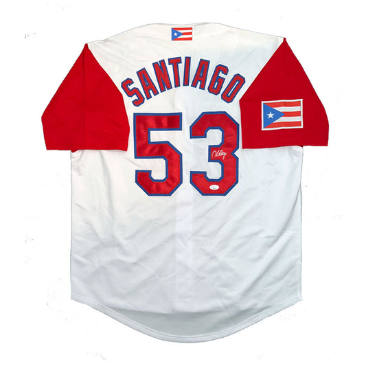 Hector Santiago Autographed Custom Puerto Rico WBC Jersey JSA COA