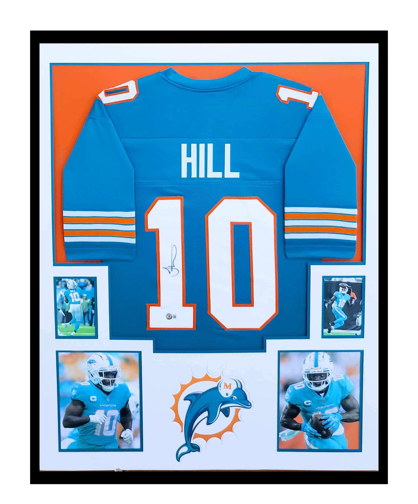 Tyreek Hill Autographed Miami Dolphins Jersey Framed 35x43 Beckett COA