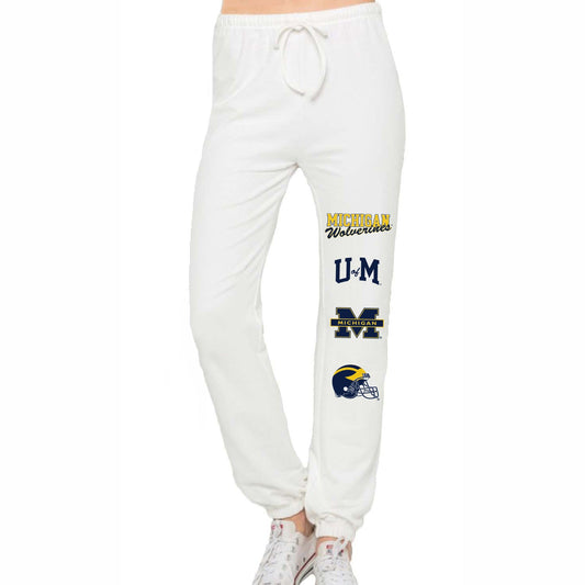 University of Michigan White Joggers