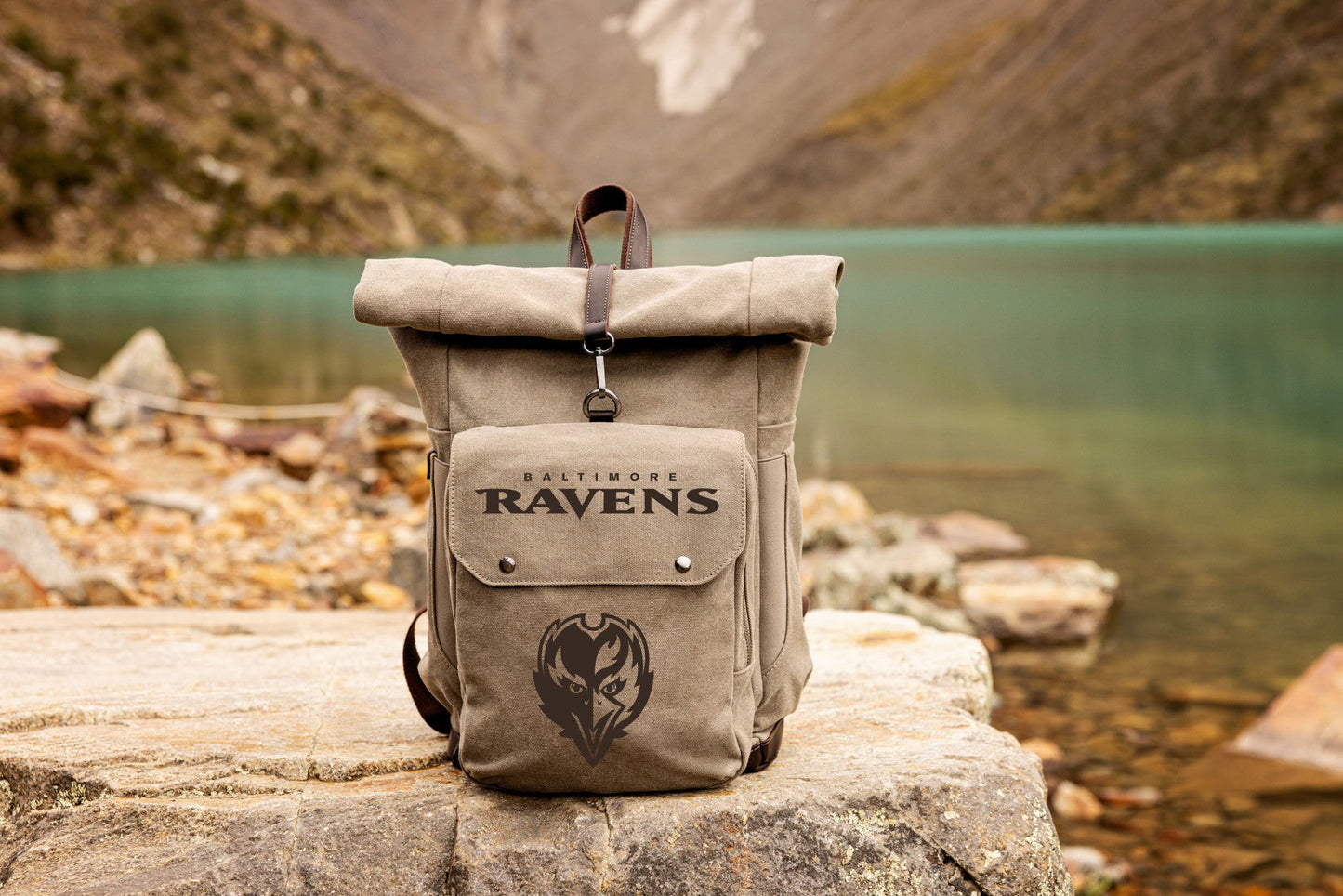 Baltimore Ravens - Carmel Roll Top Picnic Backpack Cooler