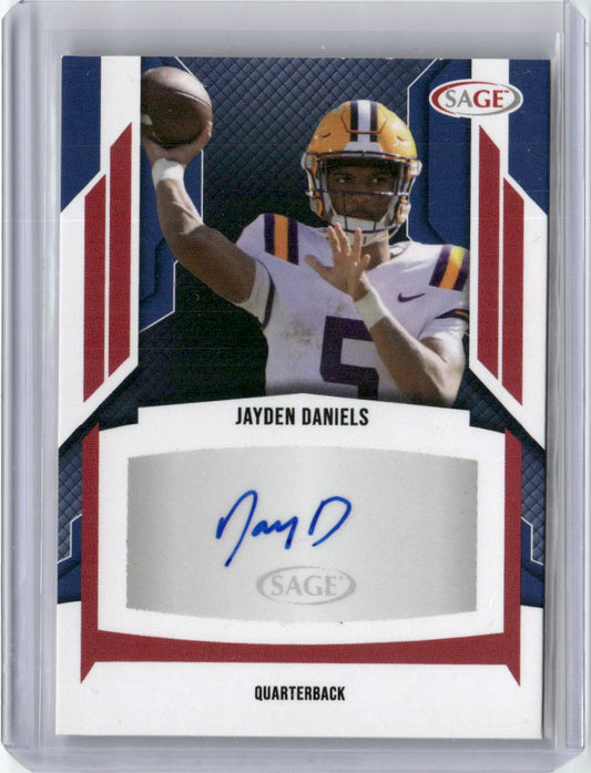 2024 Sage Jayden Daniels #A-JD Autograph Rookie RC Football Card