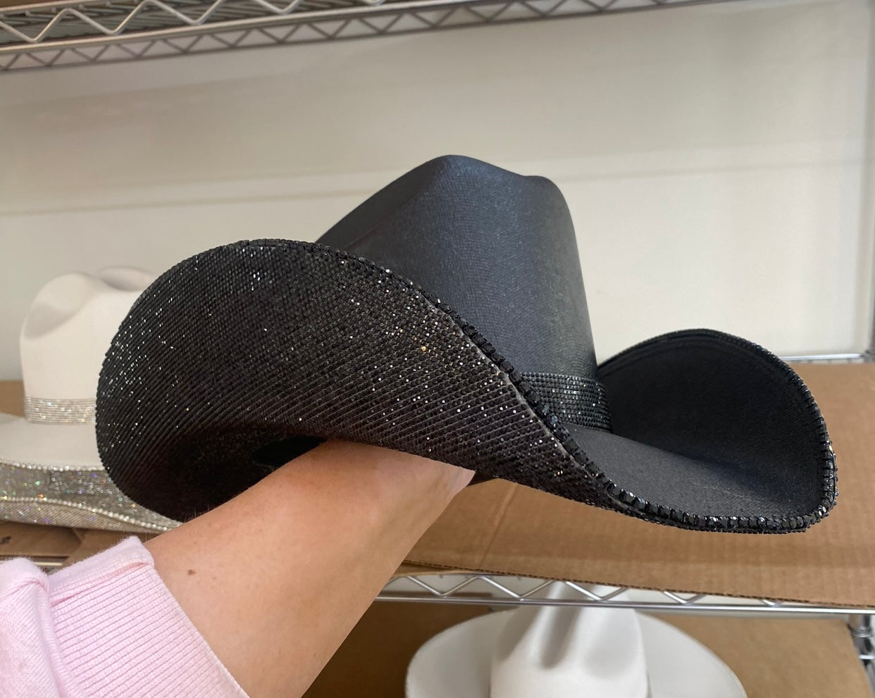 "Blacked Out" square style hat- underneath brim only