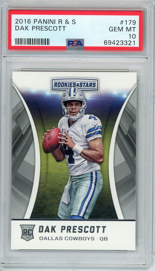 Graded 2016 Panini R & S Dak Prescott #179 Rookie RC Football Card PSA 10 Gem Mint