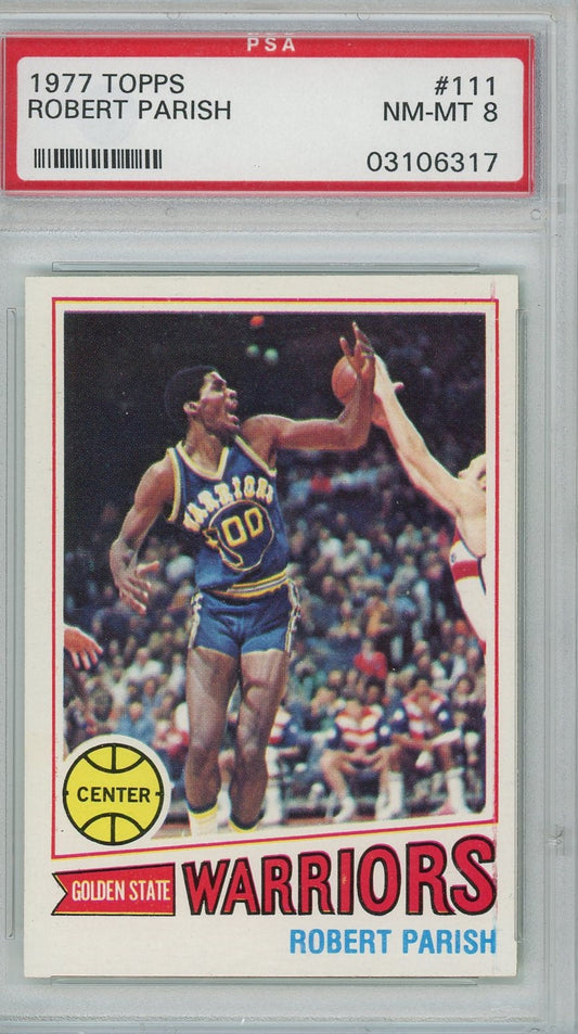 Graded 1977 Topps Robert Parish #111 Rookie RC Basketball Card PSA 8 NM-MT