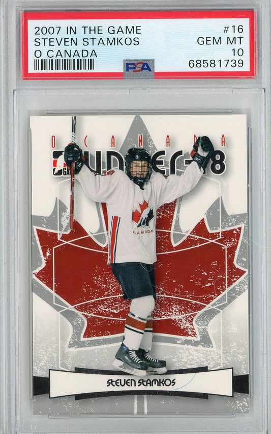 Graded 2007 In The Game Steven Stamkos #16 O Canada Rookie RC Hockey Card PSA 10 Gem Mint
