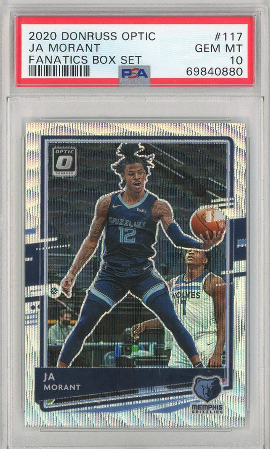 Graded 2020 Donruss Optic Ja Morant #117 Fanatics Box Set Basketball Card PSA 10 Gem Mint