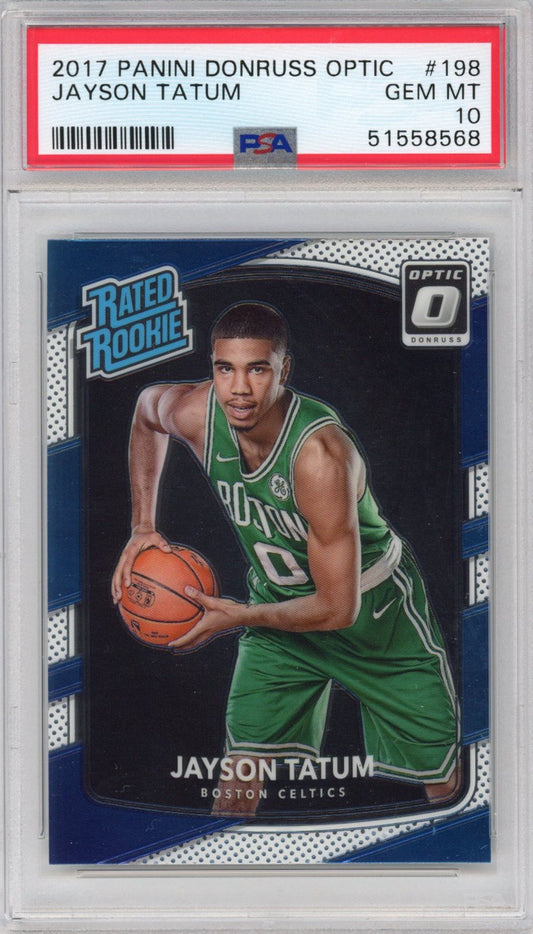 Graded 2017-18 Panini Donruss Optic Jayson Tatum #198 Rookie RC Basketball Card PSA 10 Gem Mint