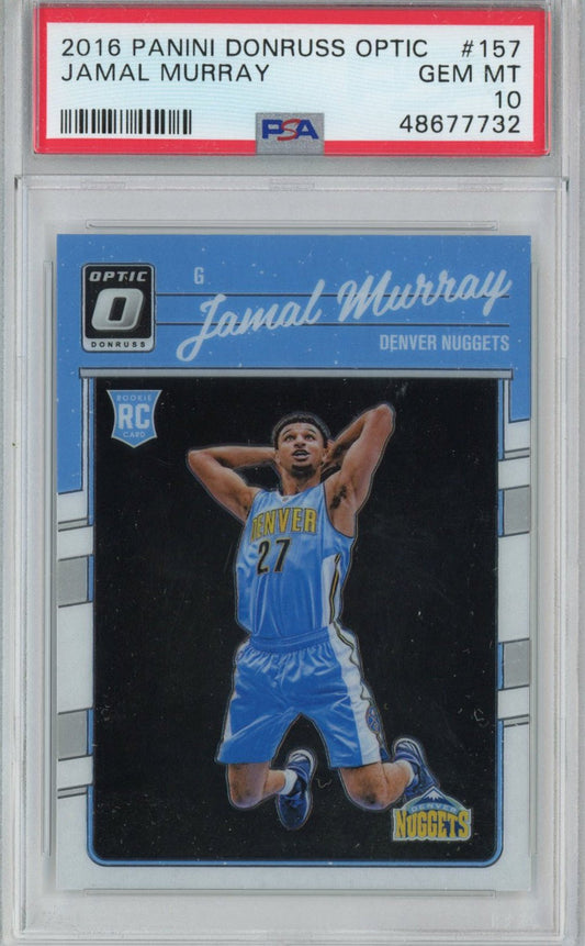 Graded 2016-17 Panini Donruss Optic Jamal Murray #157 Rookie RC Basketball Card PSA 10 Gem Mint