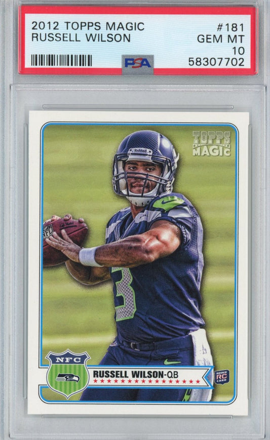 Graded 2012 Topps Magic Russell Wilson #181 Rookie RC Football Card PSA 10 Gem Mint
