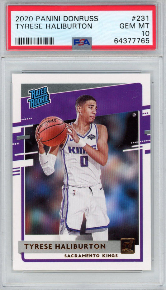 Graded 2020-21 Panini Donruss Tyrese Haliburton #231 Rookie RC Basketball Card PSA 10 Gem Mint