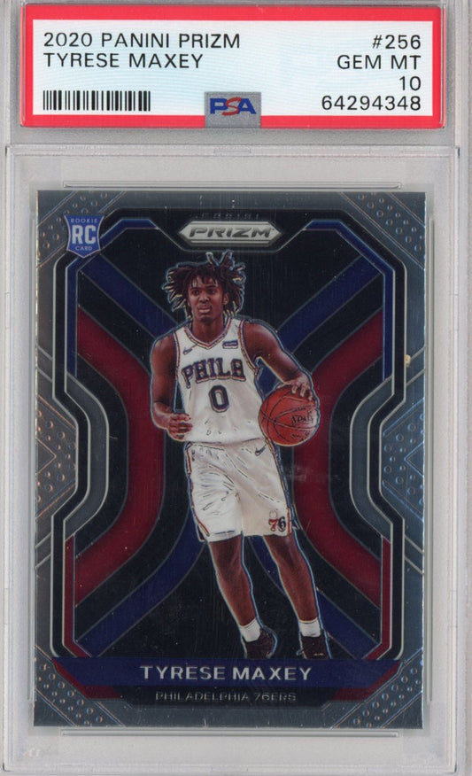 Graded 2020-21 Panini Prizm Tyrese Maxey #256 Rookie RC Basketball Card PSA 10 Gem Mint