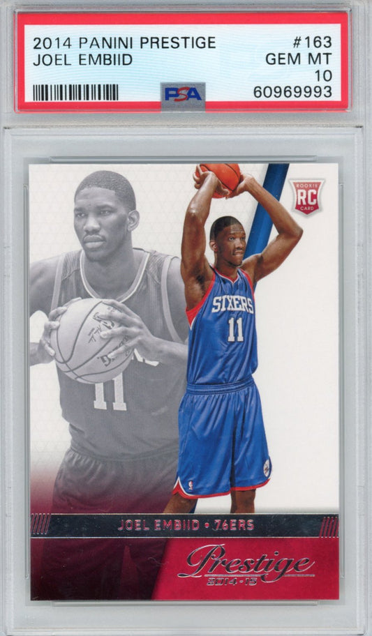 Graded 2014-15 Panini Prestige Joel Embiid #163 Rookie RC Basketball Card PSA 10 Gem Mint