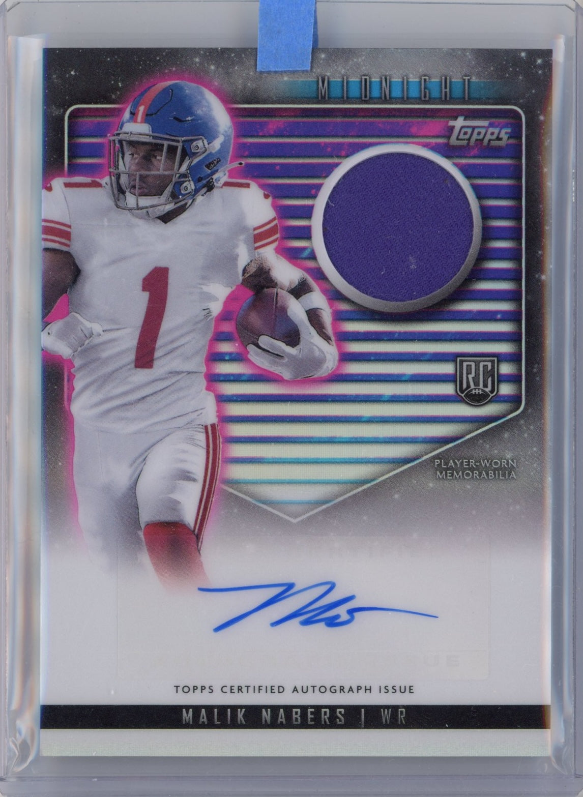 2024 Topps Midnight Malik Nabers #RJAMN Rookie Jersey Autograph Rookie RC Football Card