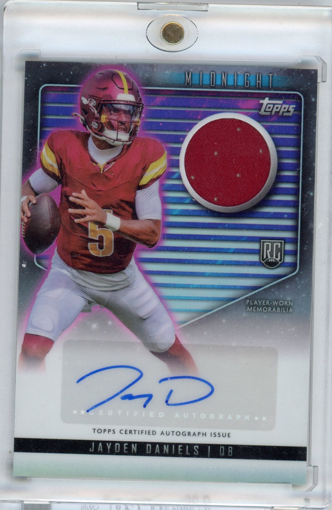 2024 Topps Midnight Jayden Daniels #RJAJD Rookie Jersey Auto Rookie RC Football Card