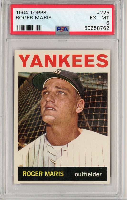 Graded 1964 Topps Roger Maris #225 Baseball Card PSA 6 EX-MT