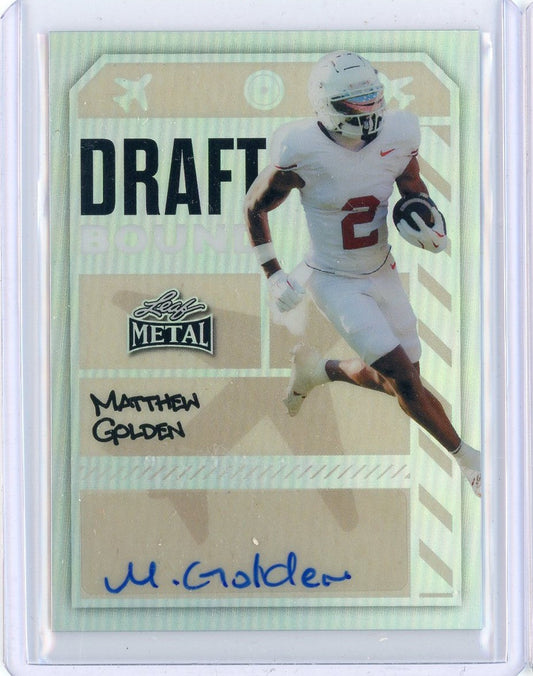 2025 Leaf Metal Matthew Golden #DBAMG1 Draft Bound Silver /69 Rookie RC Football Card