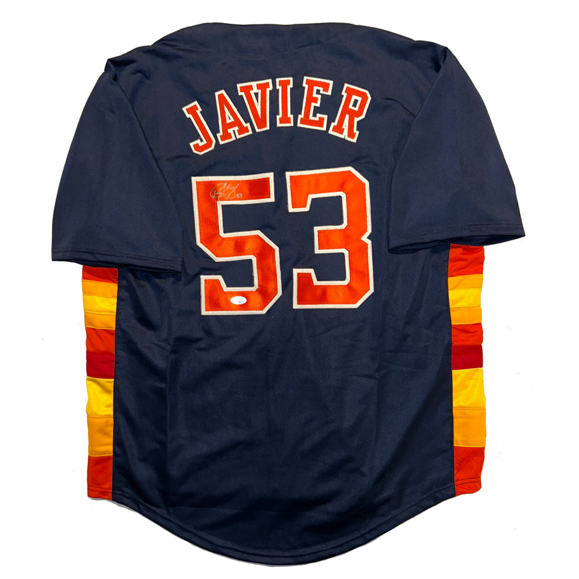 Christian Javier Autographed Houston Astros Navy Jersey JSA COA