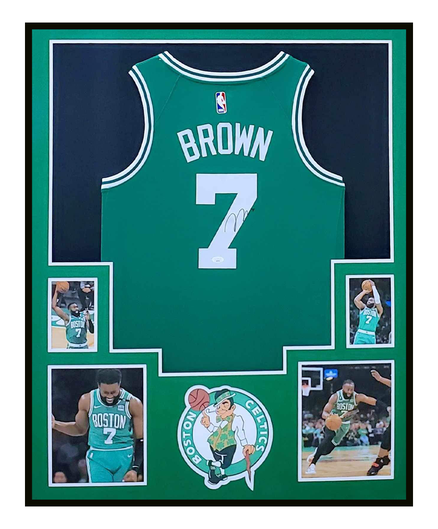 Jaylen Brown Autographed Jersey Framed 35x43 Boston Celtics Finals MVP