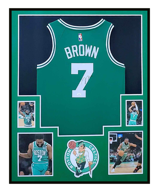 Jaylen Brown Autographed Jersey Framed 35x43 Boston Celtics Finals MVP