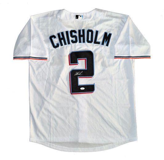 Jazz Chisholm Jr Autographed Signed Miami Marlins Home Jersey JSA COA