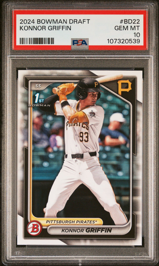Graded 2024 Topps Bowman Draft Konnor Griffin #BD22 Rookie RC Baseball Card PSA 10 Gem Mint