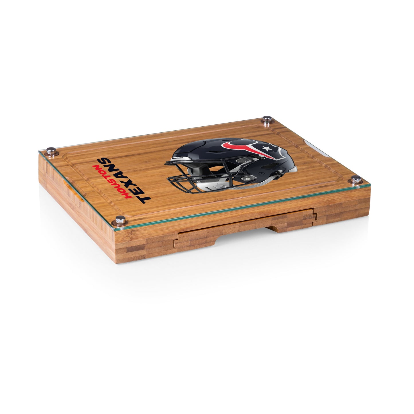 Houston Texans - Concerto Glass Top Cheese Cutting Board & Tools Set