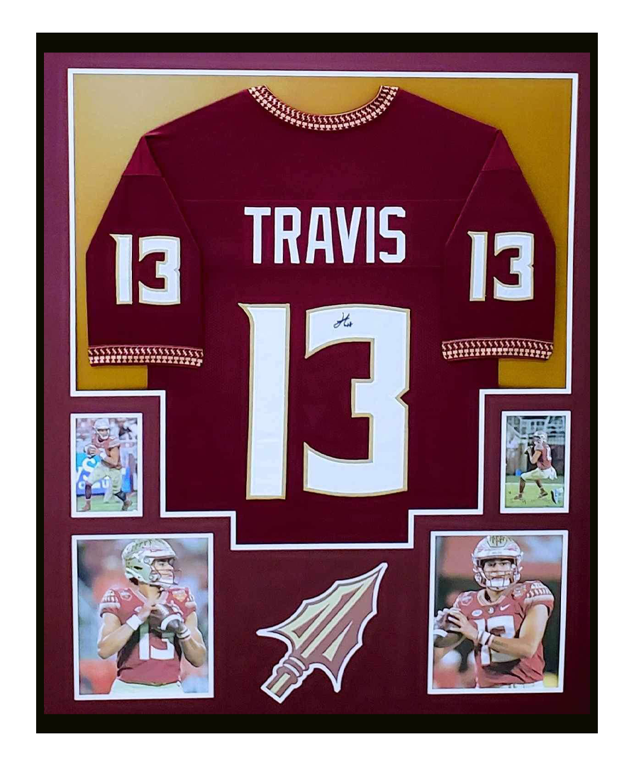 Jordan Travis Autographed FSU Florida State Seminoles Jersey Framed 35x43 JSA COA