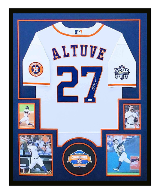 Jose Altuve Autographed Jersey Framed Houston Astros 35x43 JSA COA