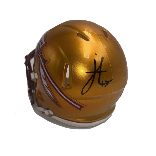 Jordan Travis Autographed Florida State Mini Helmet