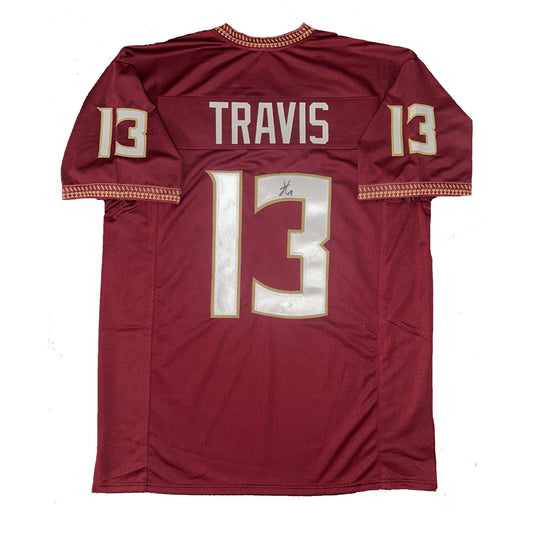 Jordan Travis Autographed Custom Florida State Seminoles Garnett Jersey JSA COA