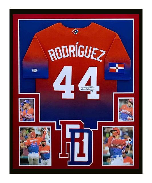 Julio Rodriguez Autographed Jersey Framed Dominican Republic WBC 35x43 JSA COA