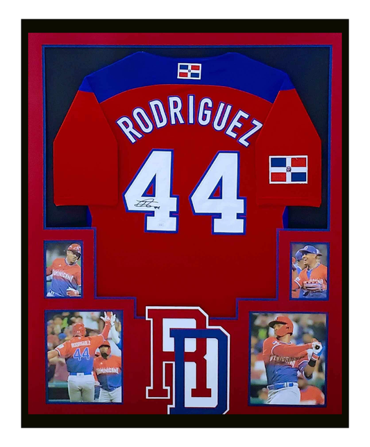 Julio Rodriguez Autographed Jersey Framed Dominican Republic WBC 35x43 JSA COA