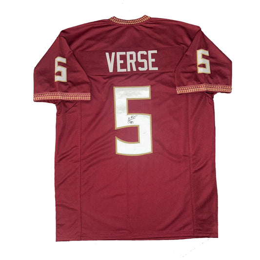 Jared Verse Autographed Custom Florida State Seminoles Garnett Jersey JSA COA