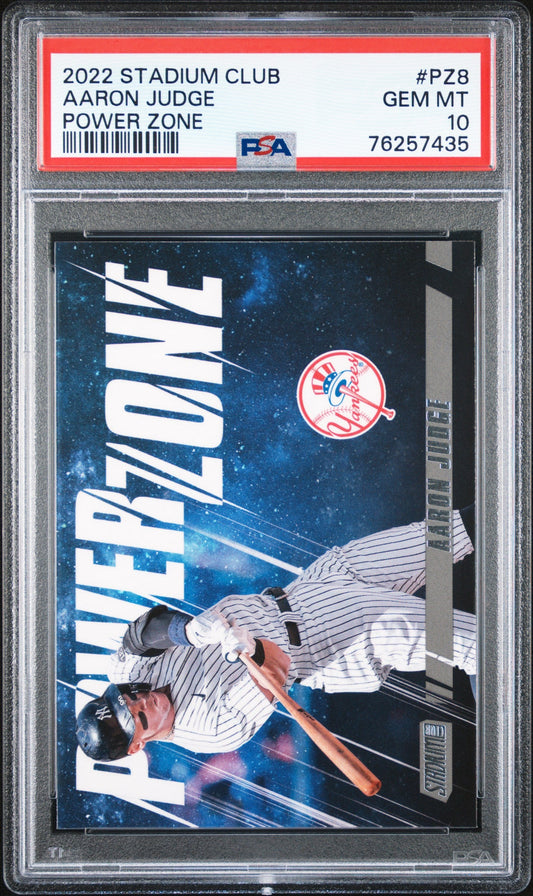 Graded 2022 Topps Stadium Club Aaron Judge #PZ8 Power Zone Baseball Card PSA 10 Gem Mint