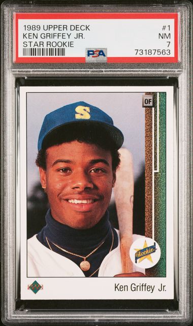 Graded 1989 Upper Deck Star Rookie Ken Griffey Jr. #THEKID Rookie RC Baseball Card PSA 7 NM