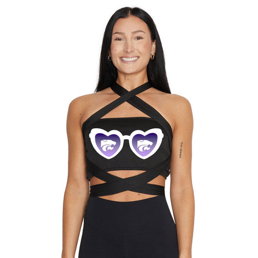 Kansas State Black Multi Way Bandeau Top
