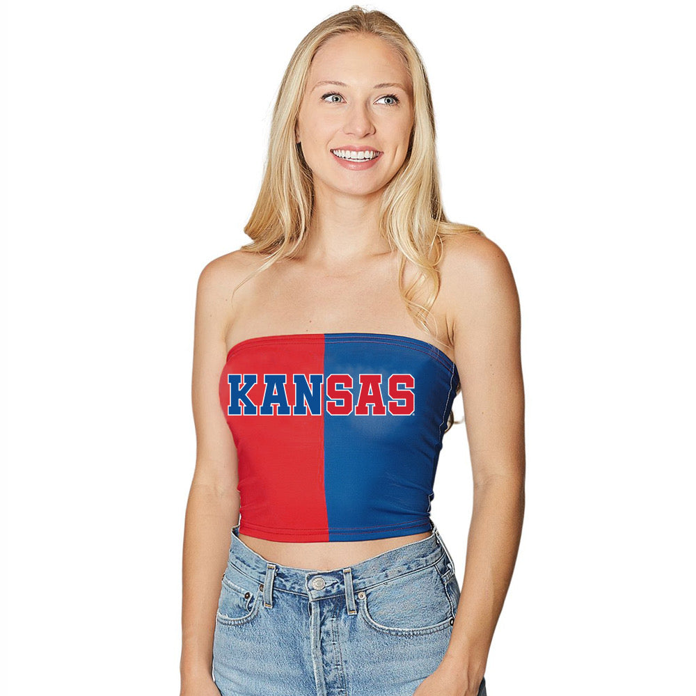 Kansas Jayhawks Two Tone Tube Top