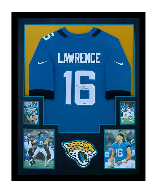 Trevor Lawrence Autographed Jacksonville Jaguars Jersey Framed 35x43 Fanatics