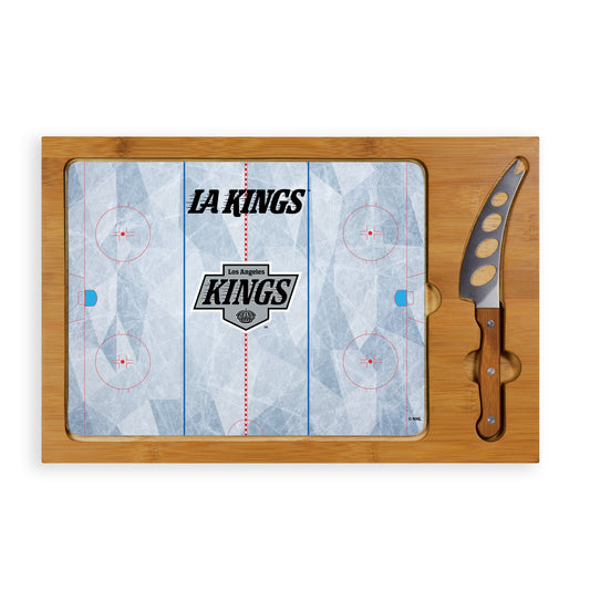 Los Angeles Kings Hockey Rink - Icon Glass Top Cutting Board & Knife Set
