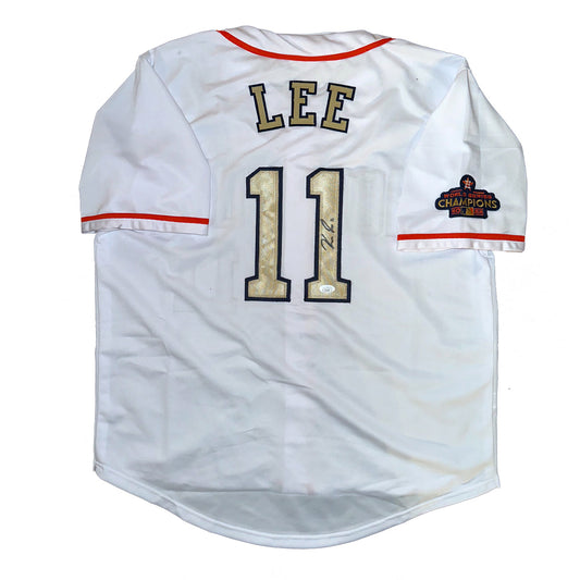 Korey Lee Autographed Houston Astros Gold World Series Jersey JSA COA