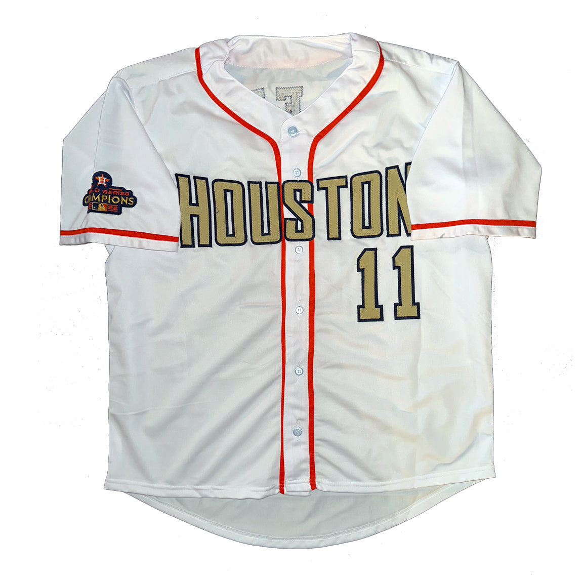 Korey Lee Autographed Houston Astros Gold World Series Jersey JSA COA