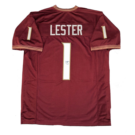 Charles Lester III Autographed Custom Florida State Seminoles Garnett Jersey