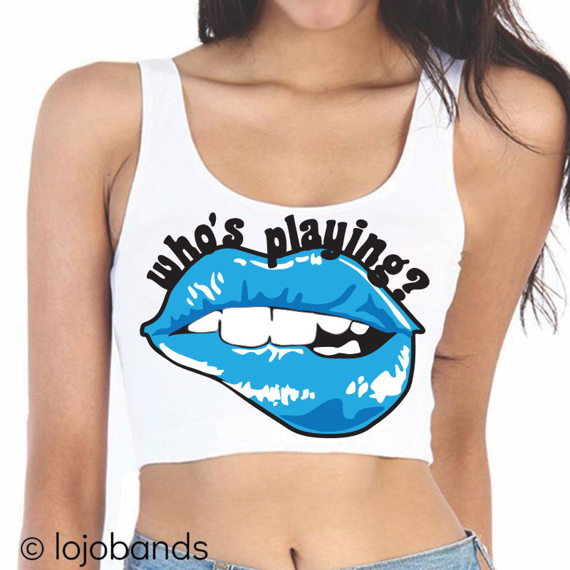 Who's Playing? Lips Crop Tank Top