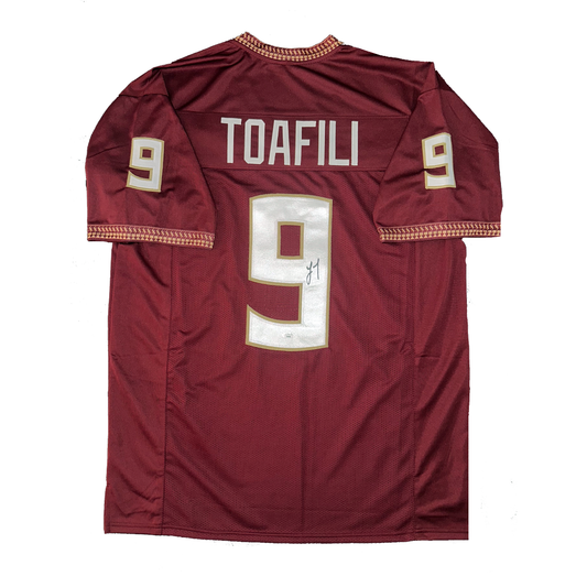 Lawrence Toafili Autographed Custom Florida State Seminoles Garnett Jersey JSA COA