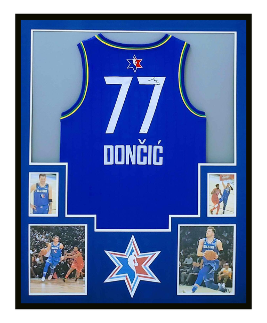 Luka Doncic Autographed All Star Jersey Framed 35x43 Dallas Mavericks