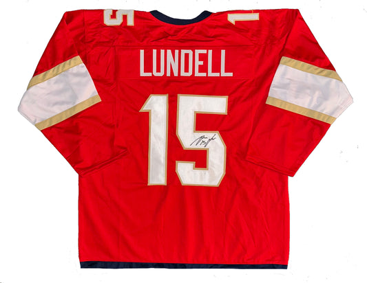 Anton Lundell Stanley Cup Autographed Custom Florida Panthers Jersey COA!