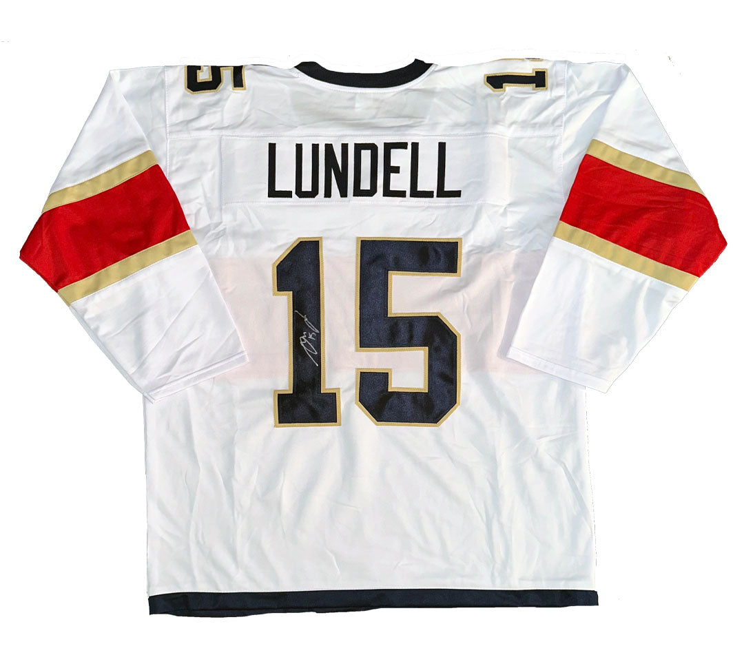 Anton Lundell Stanley Cup Autographed Custom Florida Panthers White Jersey COA!