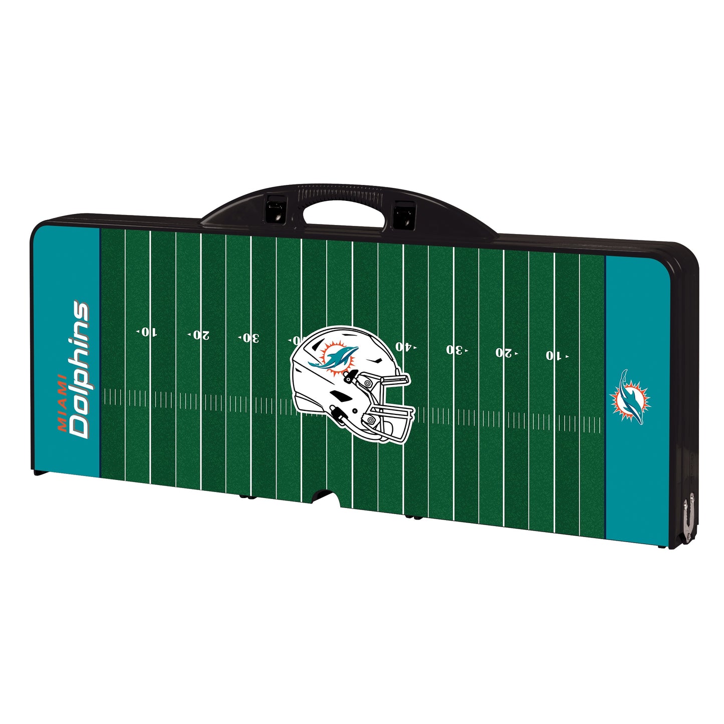 Miami Dolphins Football Field - Picnic Table Portable Folding Table with Seats