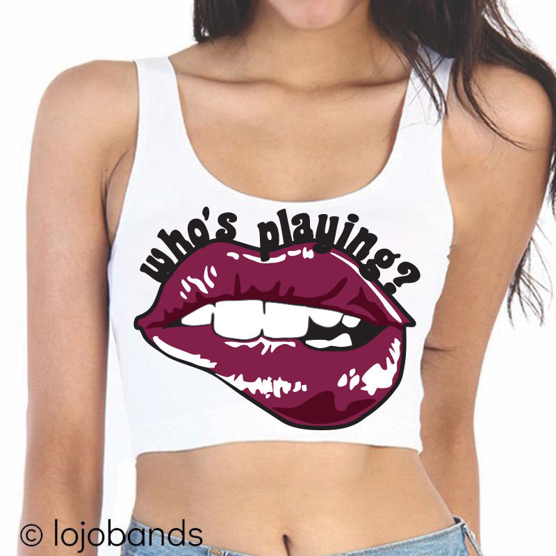 Who's Playing? Lips Crop Tank Top